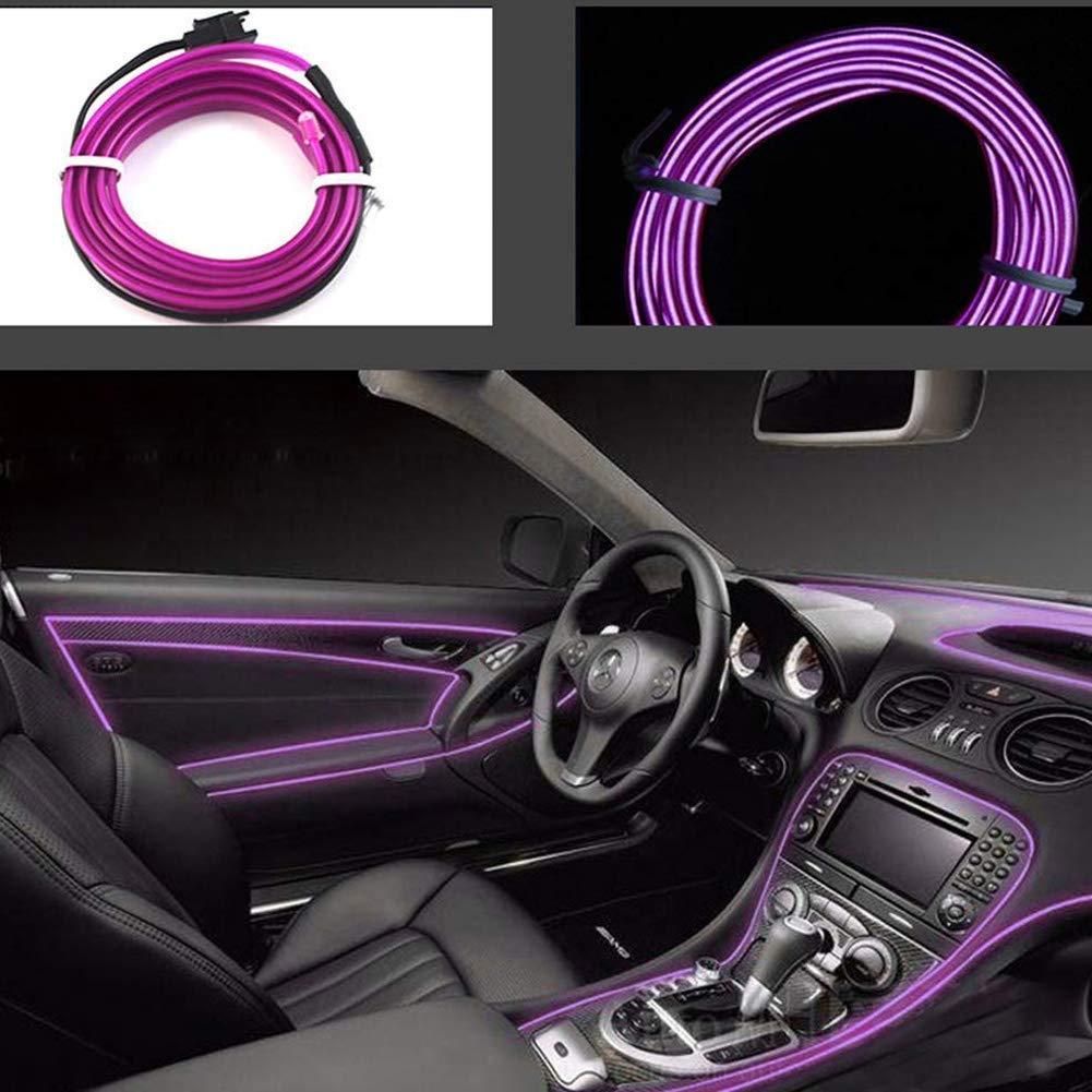 Automaze El Wire, 5M Neon Lights 5V with Fuse Protection for Car Interior Decoration